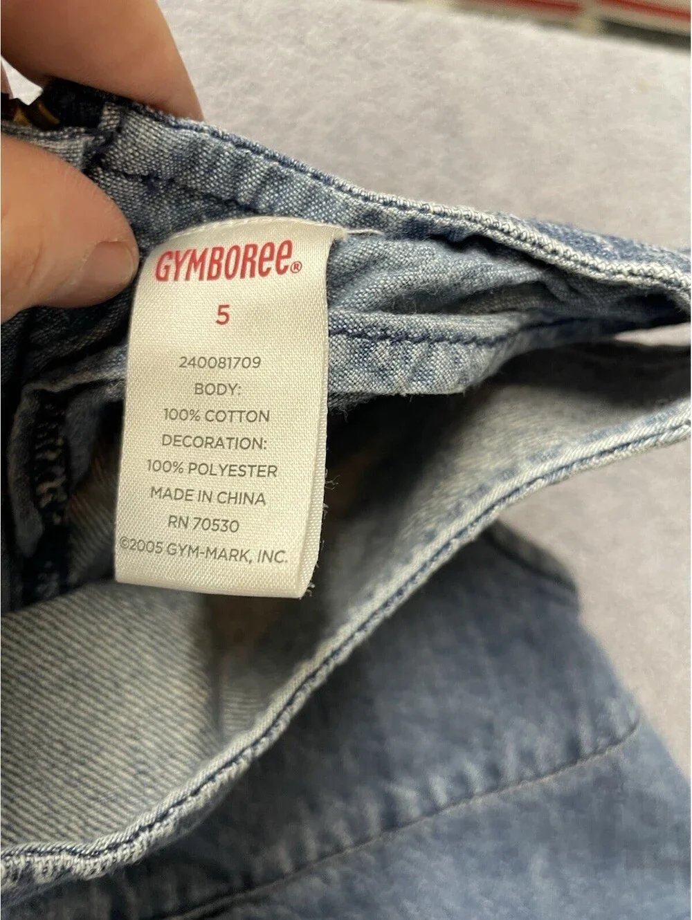 Gymboree Vintage Denim Dress with Embroidered Floral Size 5 2000s